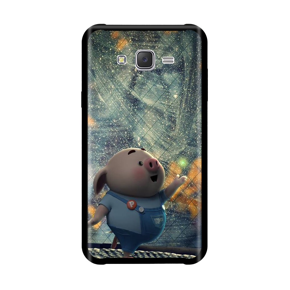 Ốp lưng TPU viền dẻo cho điện thoại SAMSUNG GALAXY J5 Hình Heo Con Chạy Bộ