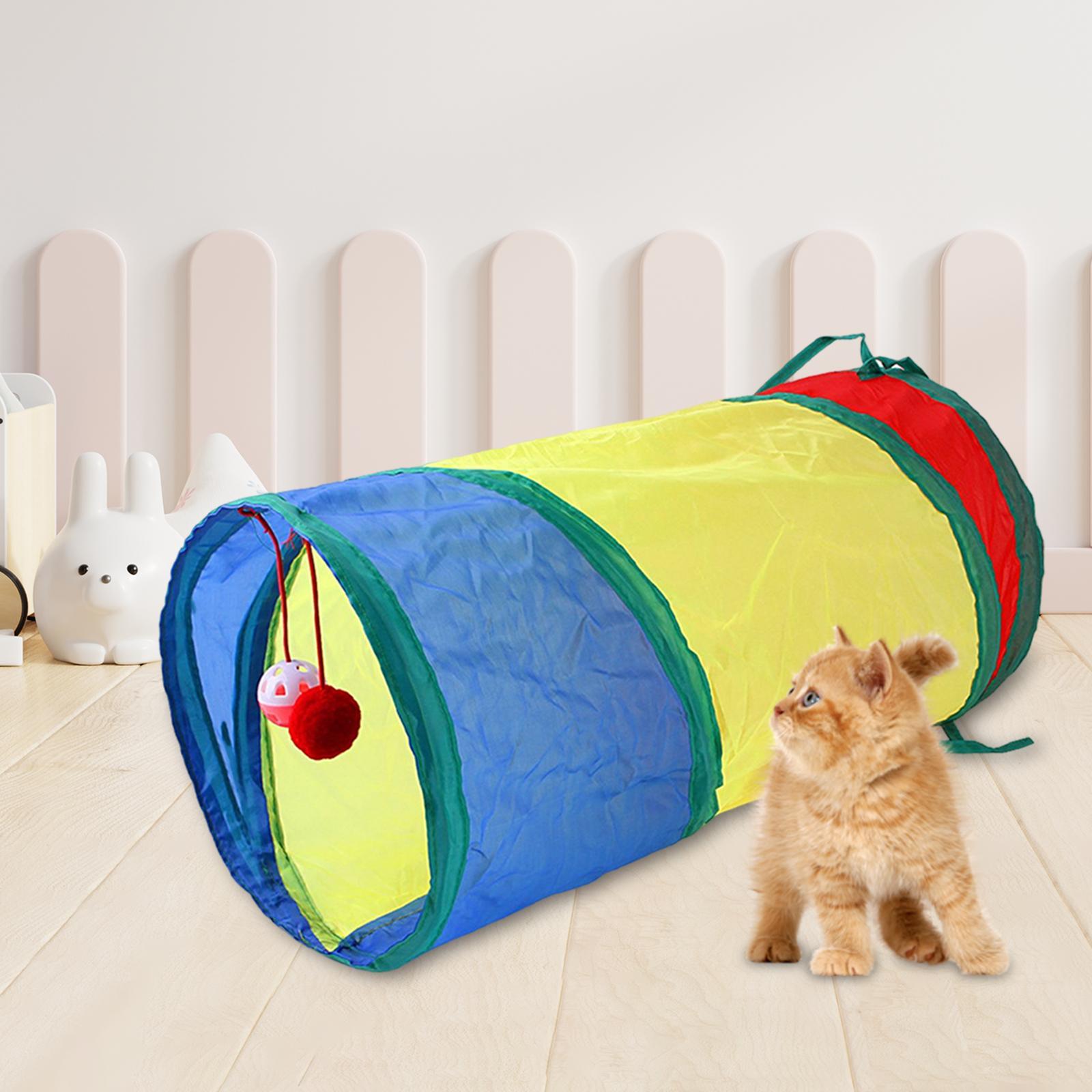 Cat Tunnel Play Tent Folded with Ball Pet Tubes Interactive Toy for Small Animals Kitten Kitty Indoor Cats Puppy