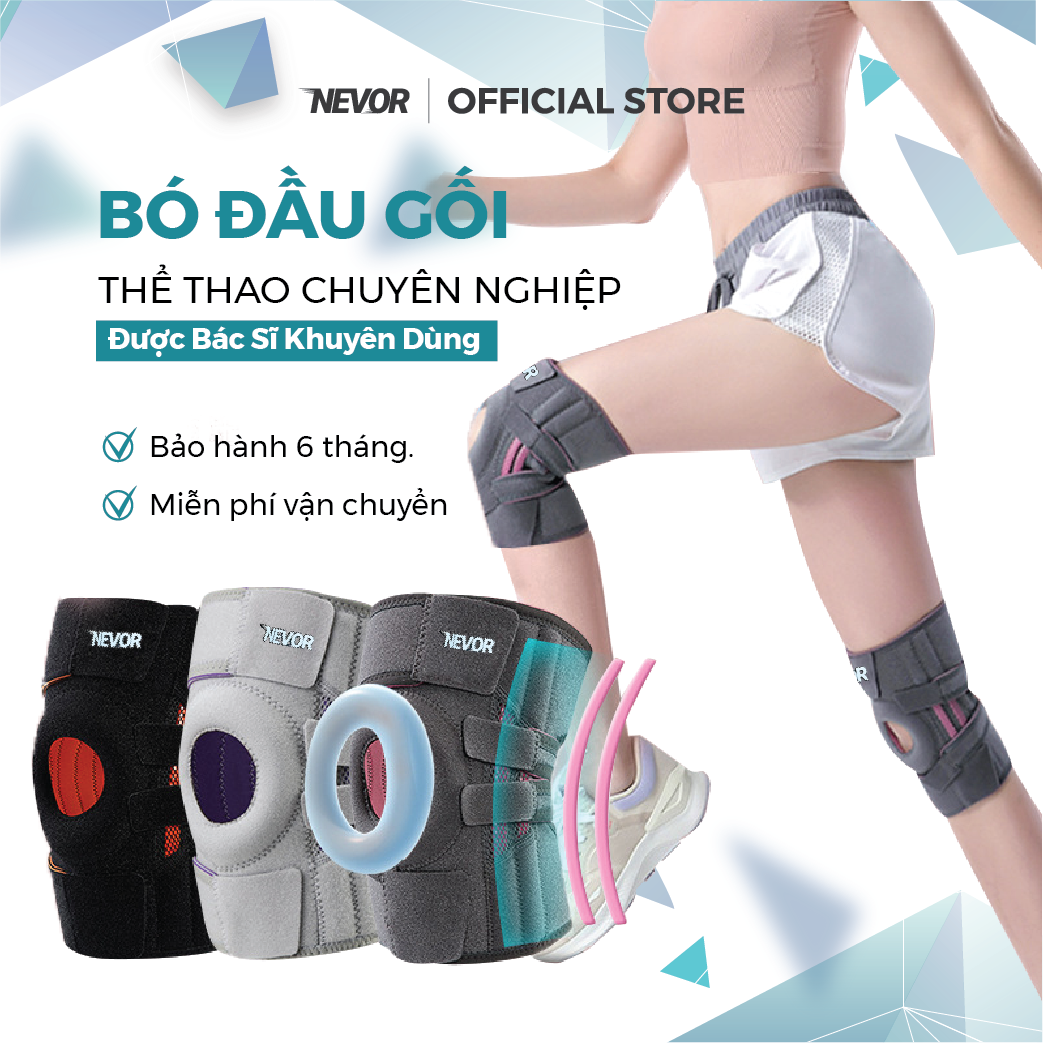 Bó Gối Nevor Cao Cấp BDG12 Với 4 Lò Xo Trợ Lực, 6 Khóa Dán Hỗ Trợ Giúp Phòng Tránh Và Tăng Cường Phục Hồi Chấn Thương