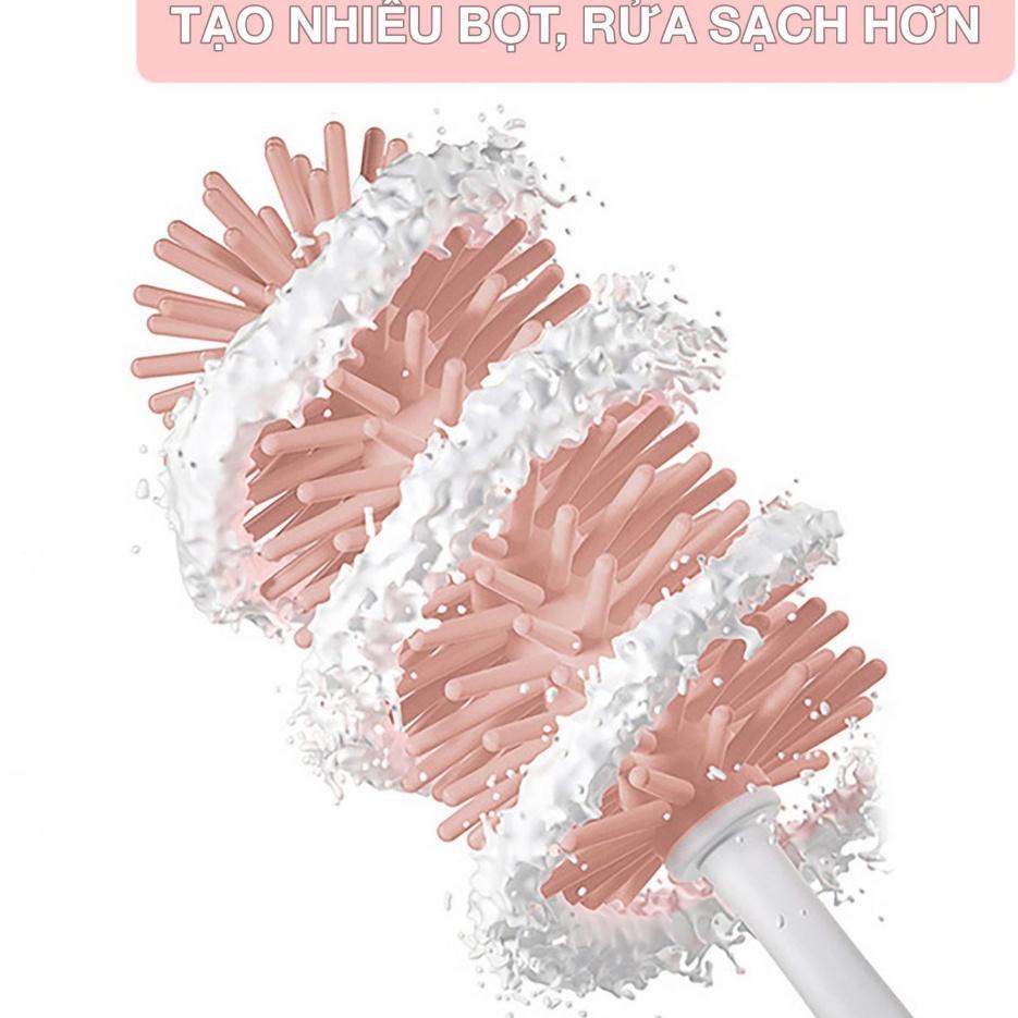 CỌ RỬA BÌNH SỮA SILICONE QUAY 360 ĐỘ - BABUU