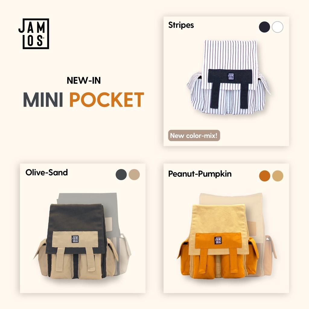 Balo thời trang đi học nhiều ngăn nhỏ gọn vải canvas Mini Pocket Backpack JAMLOS