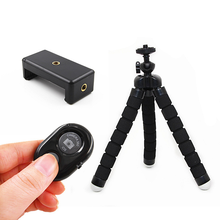 Chân Tripod Mini SEASY SS06 có điều khiển từ xa bằng bluetooth, có thể xếp gọn với 3 chân xoay 360 độ, dành cho smart phone, gopro, Ipad, máy ảnh - Hàng chính hãng