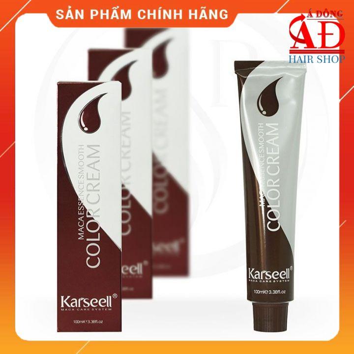 THUỐC NHUỘM TÓC PHỤ BẠC NÂU TỰ NHIÊN KARSEELL COLOR 100ML + KÈM OXY