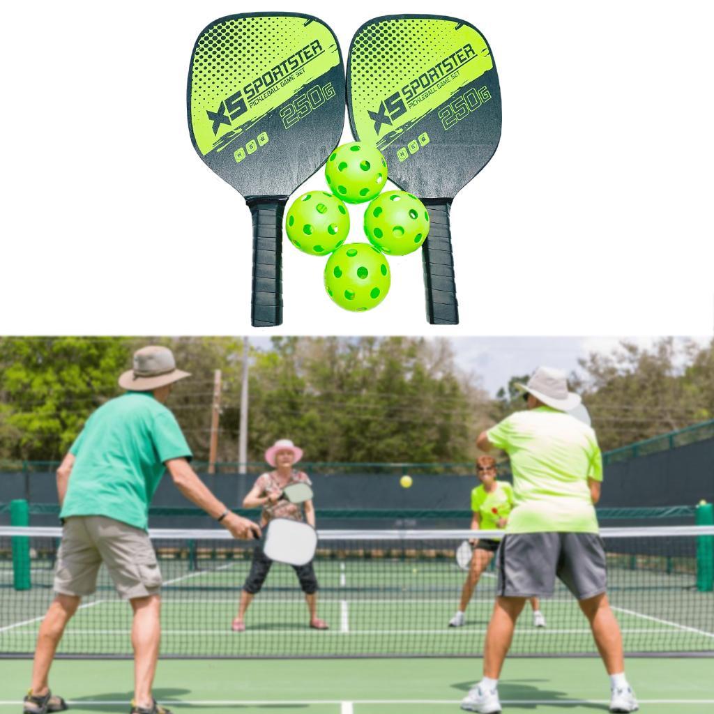 2xProfessional Pickleball Set 2-Player Carbon Fiber Paddle Racquets 4 Ball