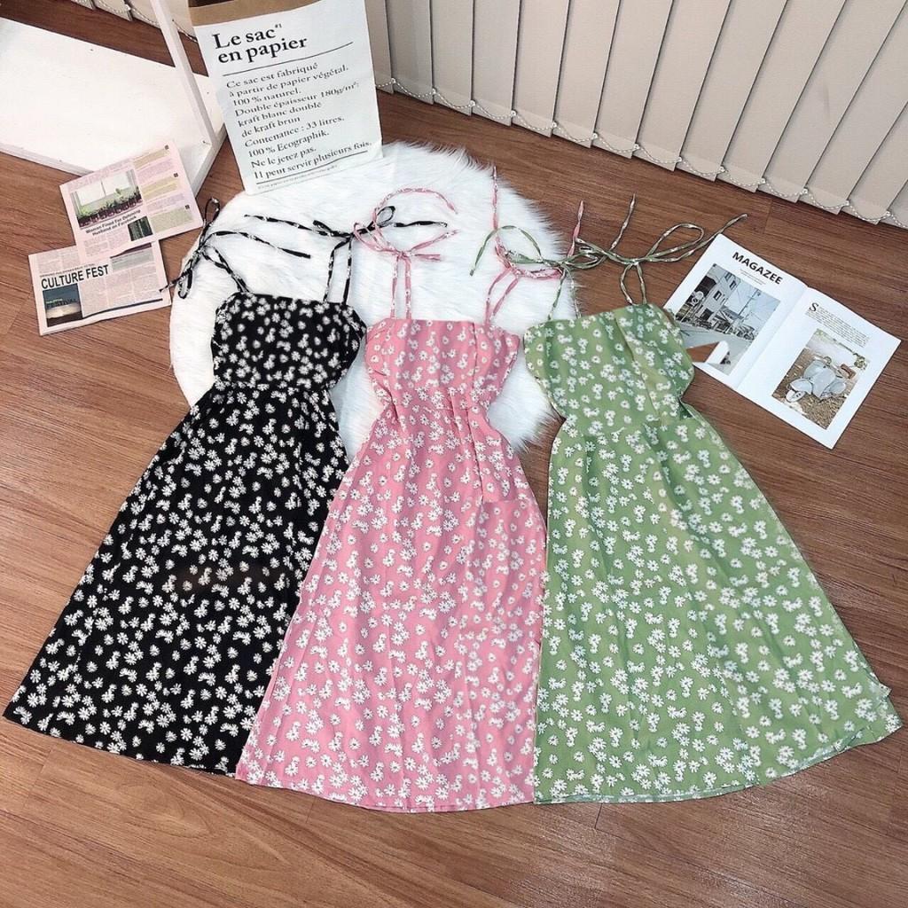 Đầm 2 Dây Cúc Họa Mi  Có Mút Ngực Thời Trang Nữ ĐẶNG DIỆU