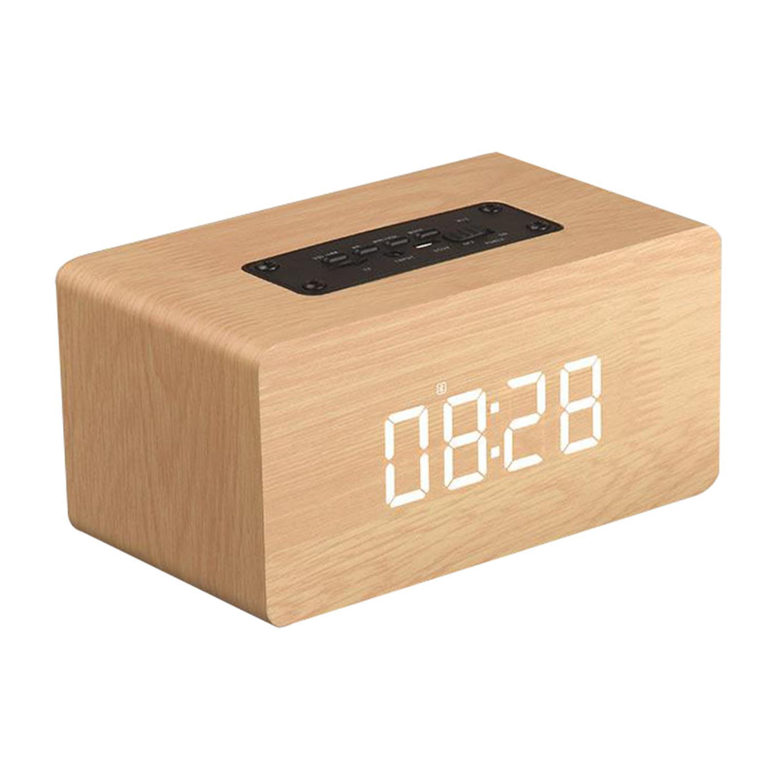 Vintage LED Portable Wooden Soundbar Speaker for Home Computer Smartphone Brown