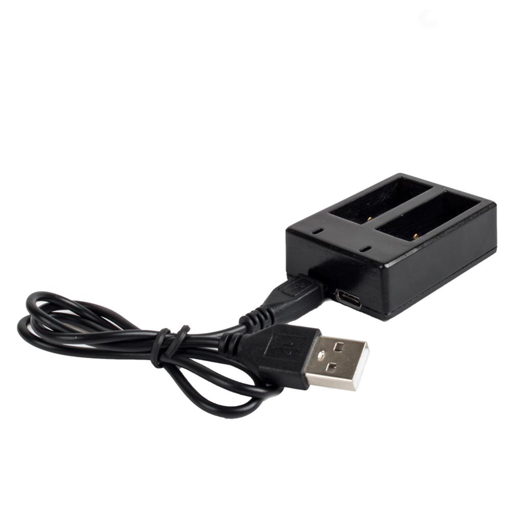 Dual Battery Charger with Micro USB Type C Cable 2 Channel for Hero5