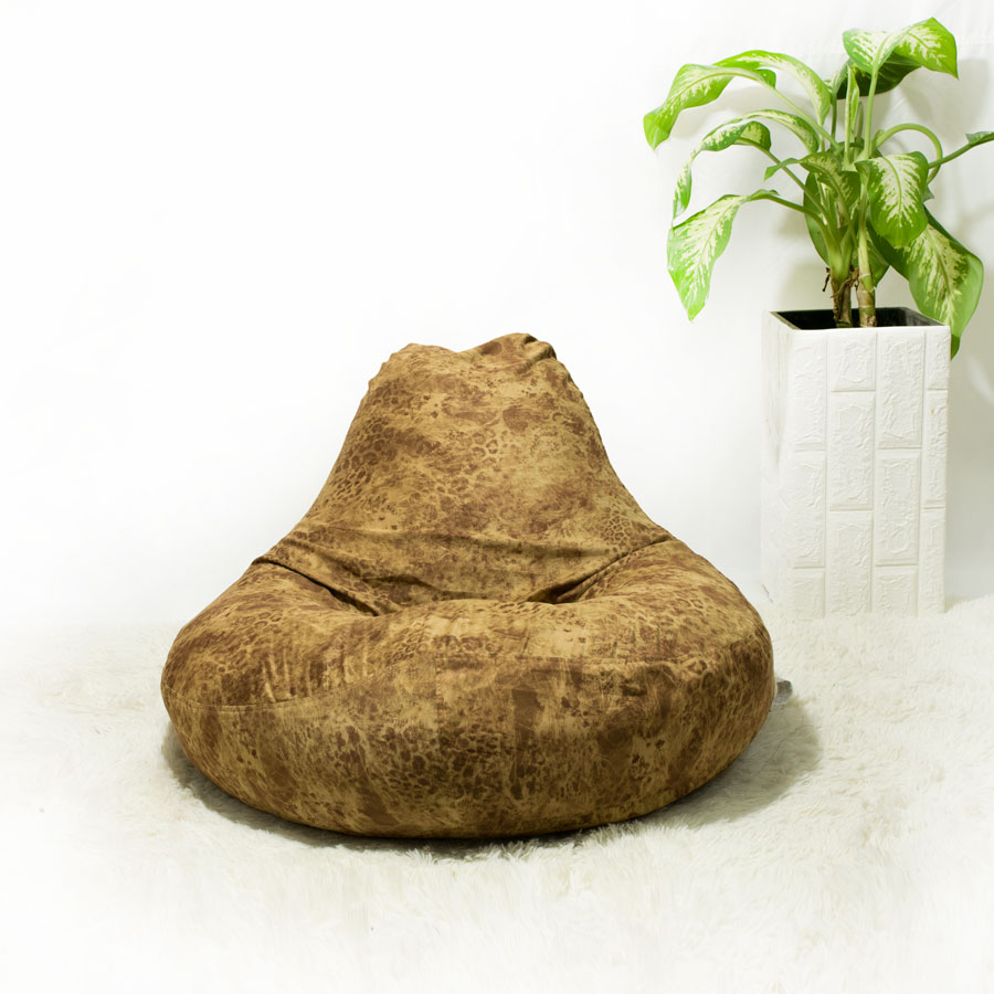 GHẾ LƯỜI GAMING (GAMING BAENBAG) SIZE VỪA MÀU NÂU DA BEO MS70 - The Beanbag House