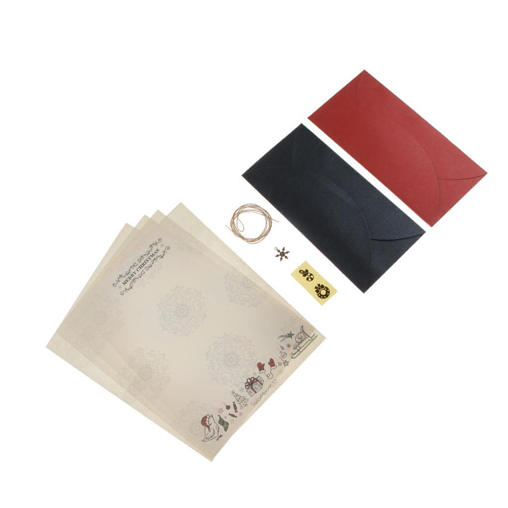 Novelty Christmas Letters Paper with Envelope Self Sealing Sticker Snowflake Shape Pendant