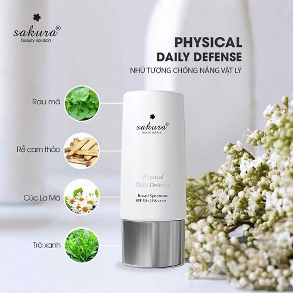 Kem chống nắng vật lý Sakura Physical Daily Defense SPF50+ PA++++ 60gr