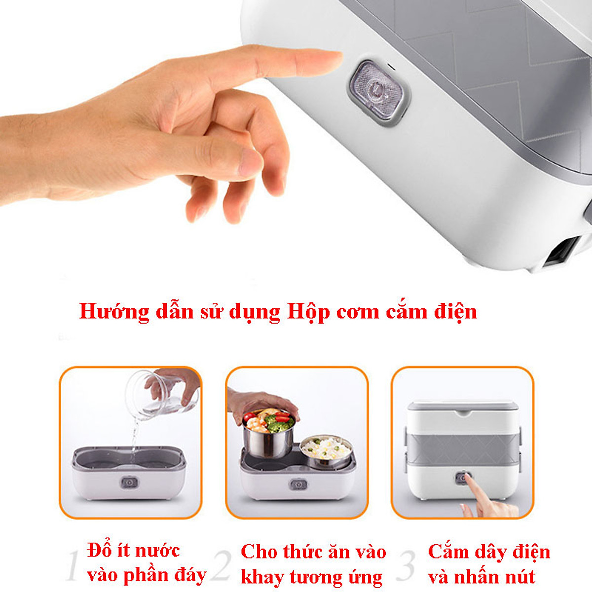 Hộp Cơm Cắm Điện Đời Mới Chính Hãng MINIIN, Hâm Nóng, Giữ Nhiệt, Nấu Chín Cơm Và Thức Ăn, 2 Tầng Nhỏ Gọn, 4 Bát Innox Không Gỉ, Tặng Kèm Bộ Đũa Và Thìa, Đa Chức Năng, Dễ Dàng Vệ Sinh