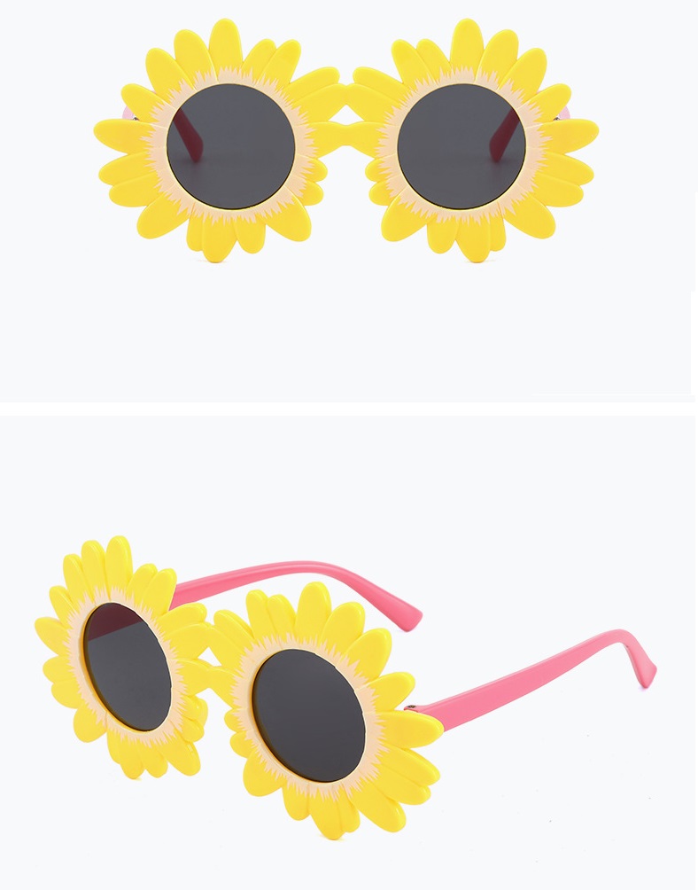 Kính cho bé  Kiếng cho trẻ em khung hoa mặt trời dễ thương chống tia UV HHP106 loại có hộp và khăn lau