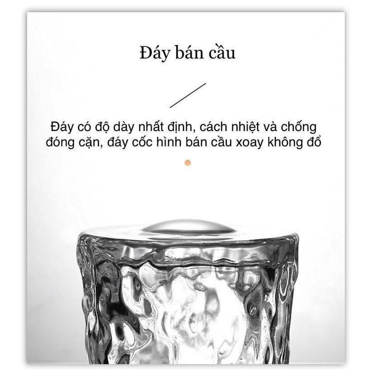 Bộ 6 cốc thủy tinh đế lồi xoay 360 độ phong cách Châu âu cực sang trọng