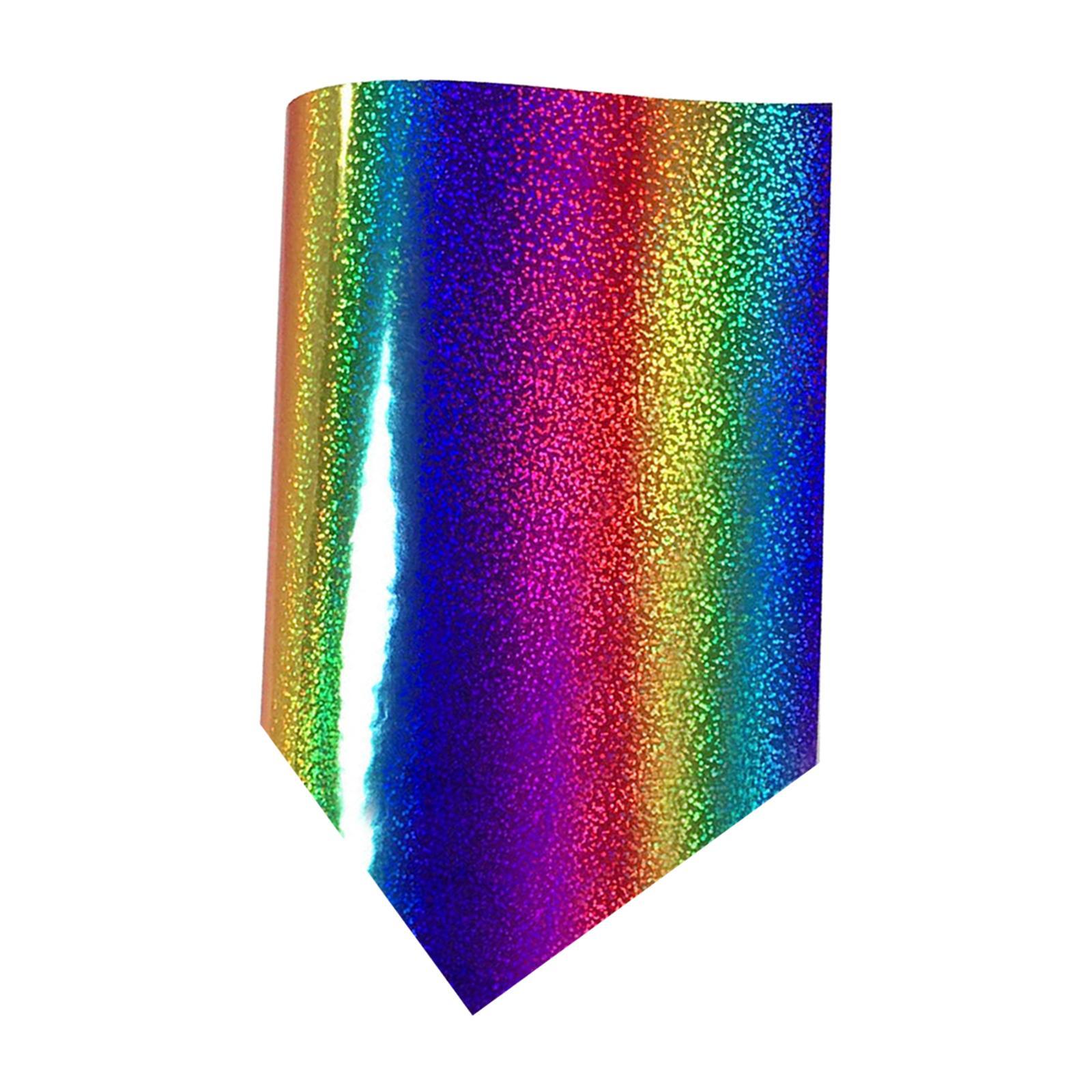Rainbow Heat Transfer Vinyl 12" x 12" Htv Iron On for Bags Craft Decoration