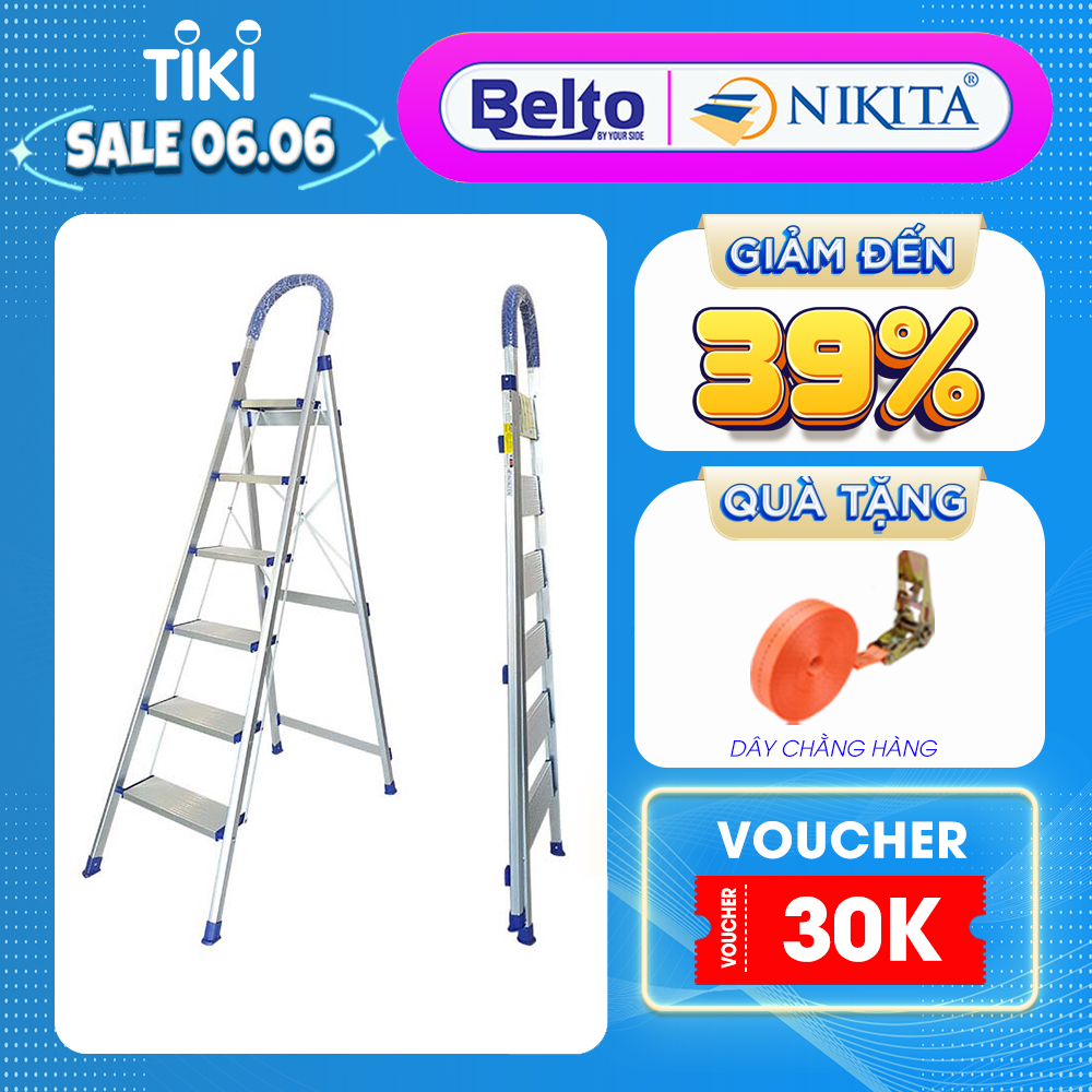 Thang nhôm ghế bậc lớn Nikita NKT-DL06