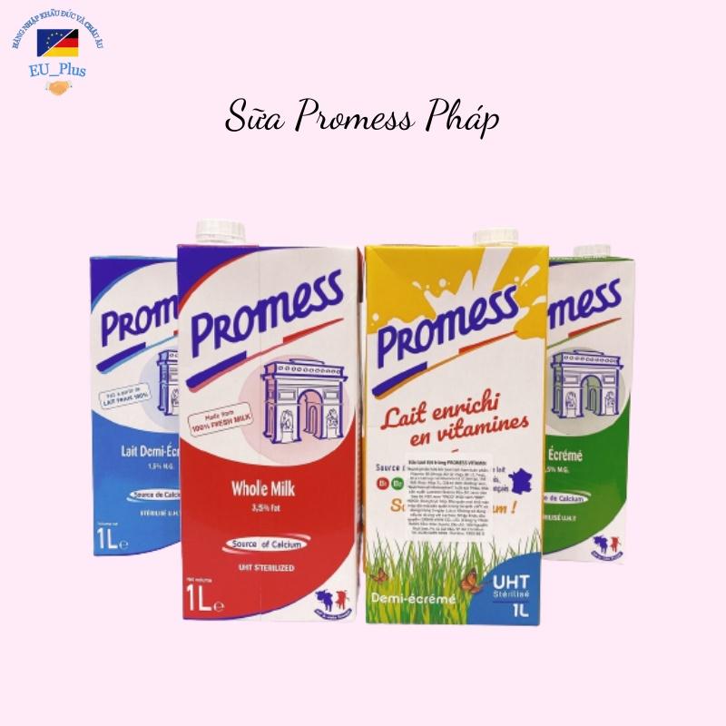 Thùng Sữa Promess Nguyên Kem 1L - Nhập Khẩu Pháp