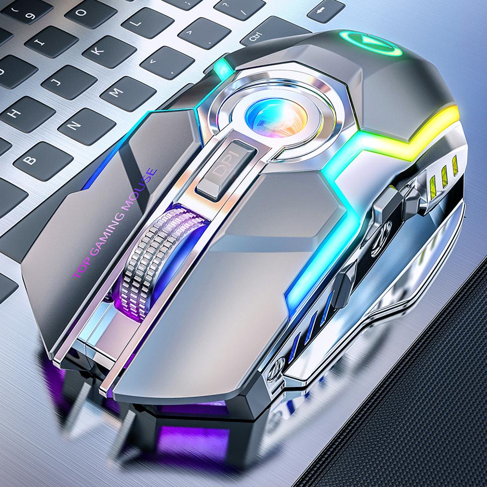 Sạc Không Dây + Chuột Không Dây 2.4GHz Quang USB LED Backlit Công Thái Silent Chuột Chơi Game Game Chuột Cho Máy Tính Laptop Game Thủ