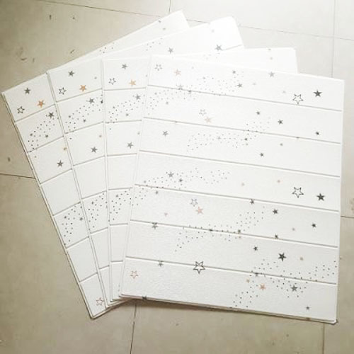Bộ 10 Tấm Xốp Dán Tường Gỗ Sao Cách Âm, Chống Va Đập, Bền Đẹp, Sang Trọng