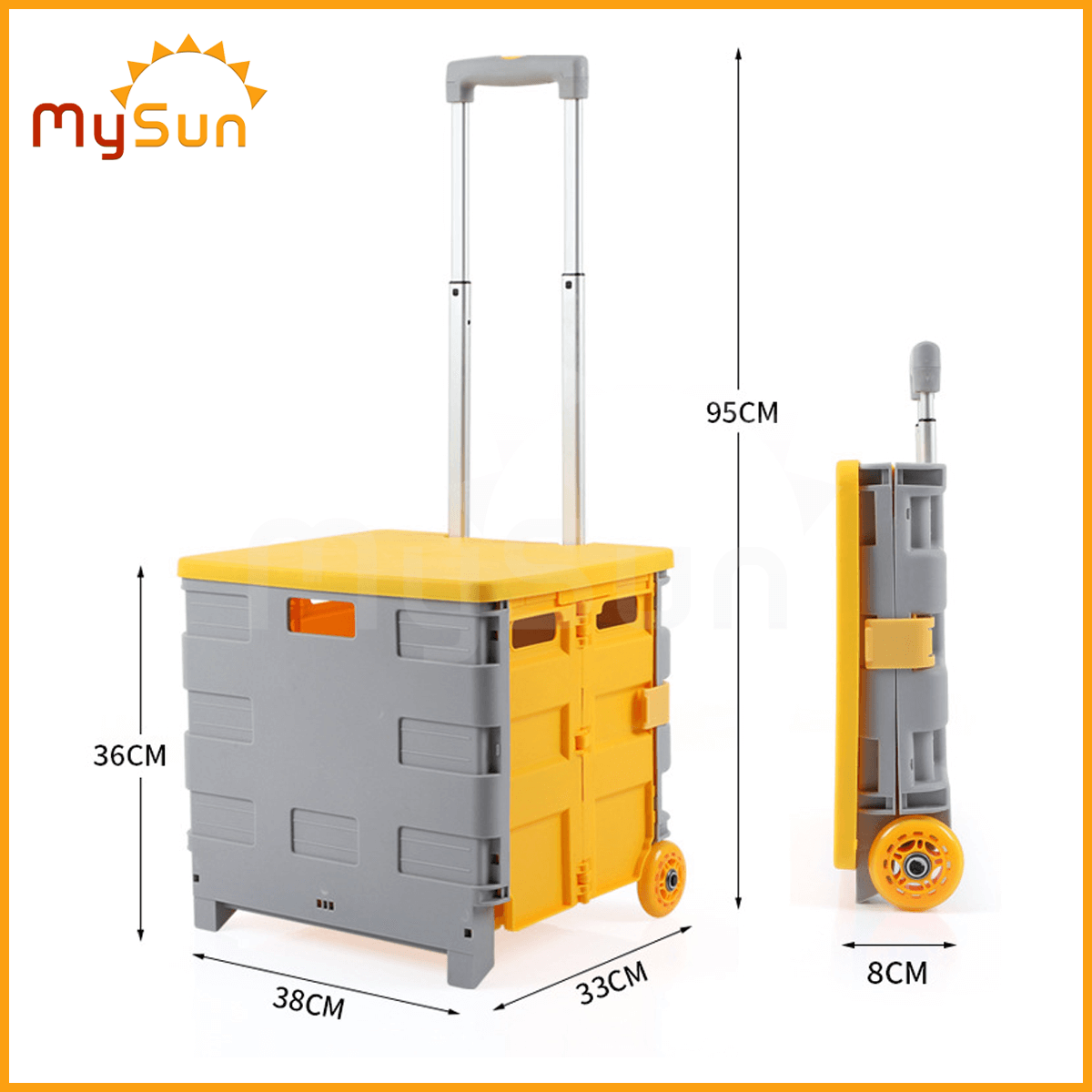 Xe đẩy kéo đi chợ dã ngoại du lịch gấp gọn cỡ lớn MySun