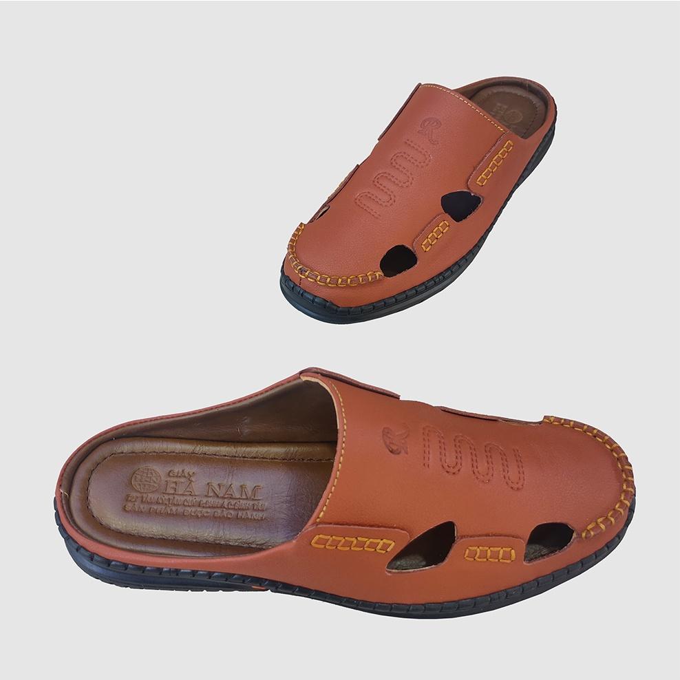 Dép Bít Mũi Nam HÀ NAM Da Bò Thật Cao Cấp GSB20116