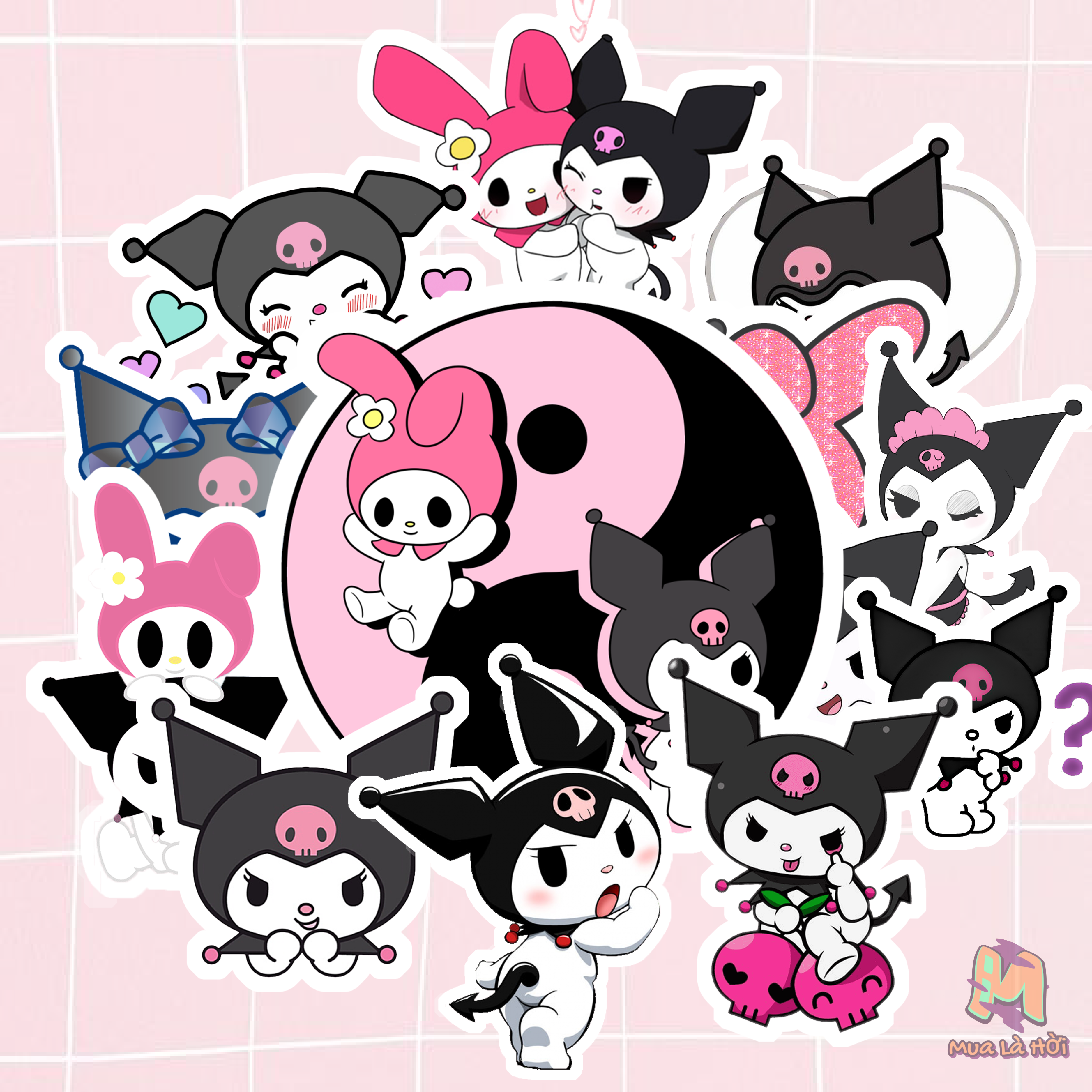 Miếng dán Stickers chủ đề Kuromi