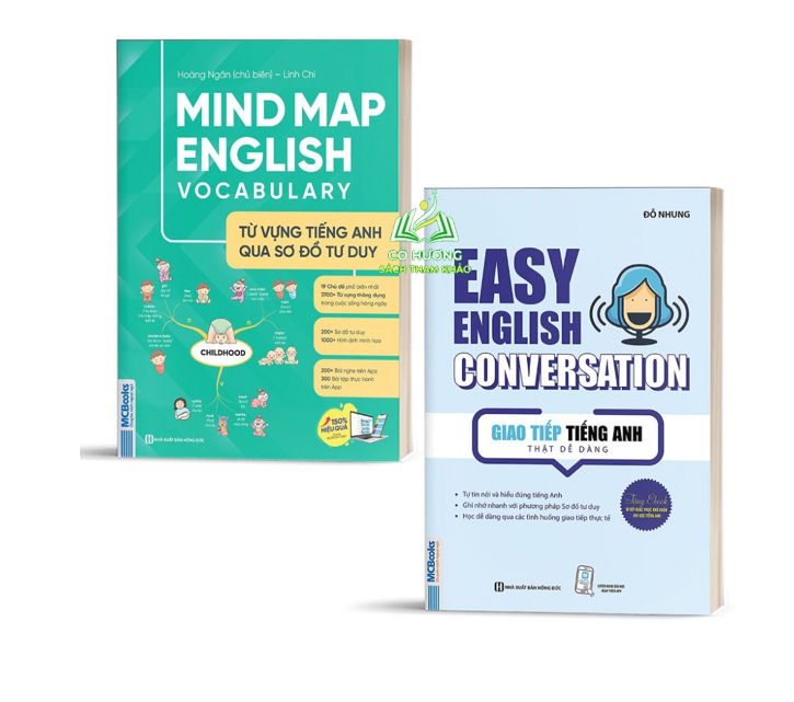 Sách - Combo Mindmap English Vocabulary Và Easy English Conversation - Kèm App Học Online.