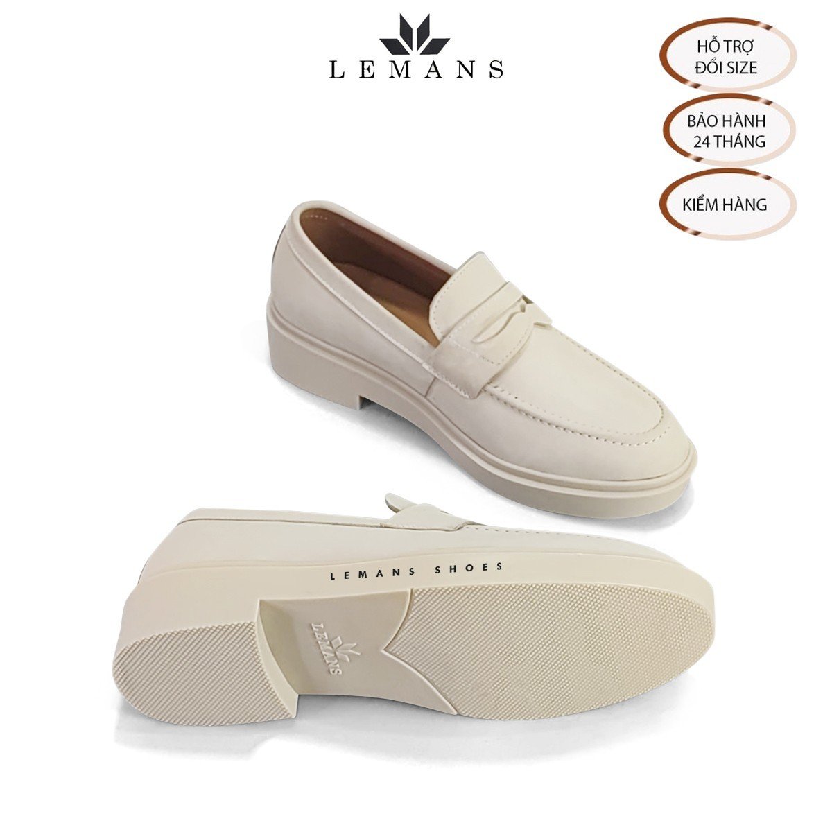 Giày Loafer da Nubuck Tan LEMANS PL01N, đế tan hạt kim cương tăng cao 4cm khuôn độc quyền Bảo hành 24 tháng