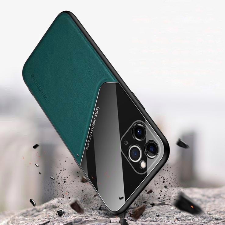 Ốp Lưng Kính Màu Và Da Cao Cấp Dành Cho Iphone 11 Pro Max Nhiều Màu