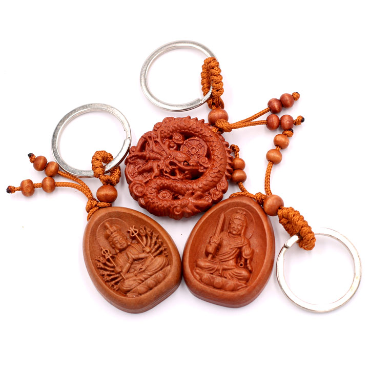 Combo 3 móc khóa phật Thiên Thủ Thiên Nhãn - Bất Động Minh Vương - Rồng 3 Chiều - bình an, may mắn