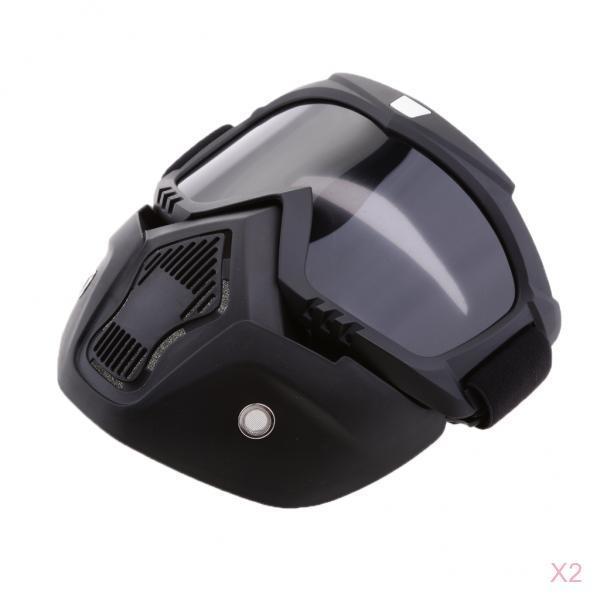 2Pcs Face Nose Mask Anti-Fog Windproof Helmet Goggles for Motorbike Smoke