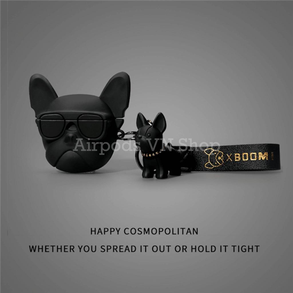 Bao Case Ốp dành cho airpod 1 và 2,airpod pro bulldog Pháp siêu ngầu silicon 3d cao cấp