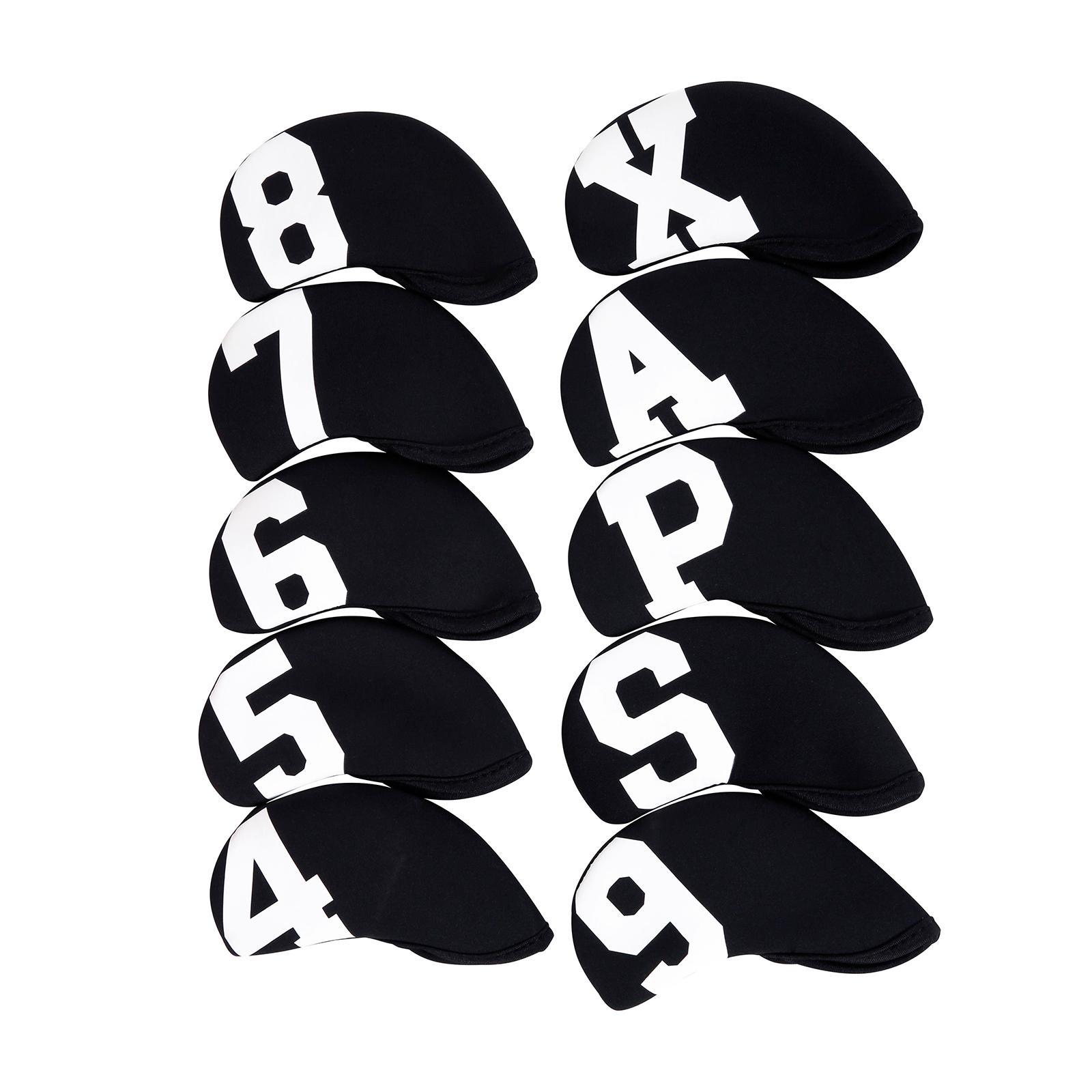 10Pcs Golf Iron Covers Set, Iron putter Club Head Covers for Golf Accessory