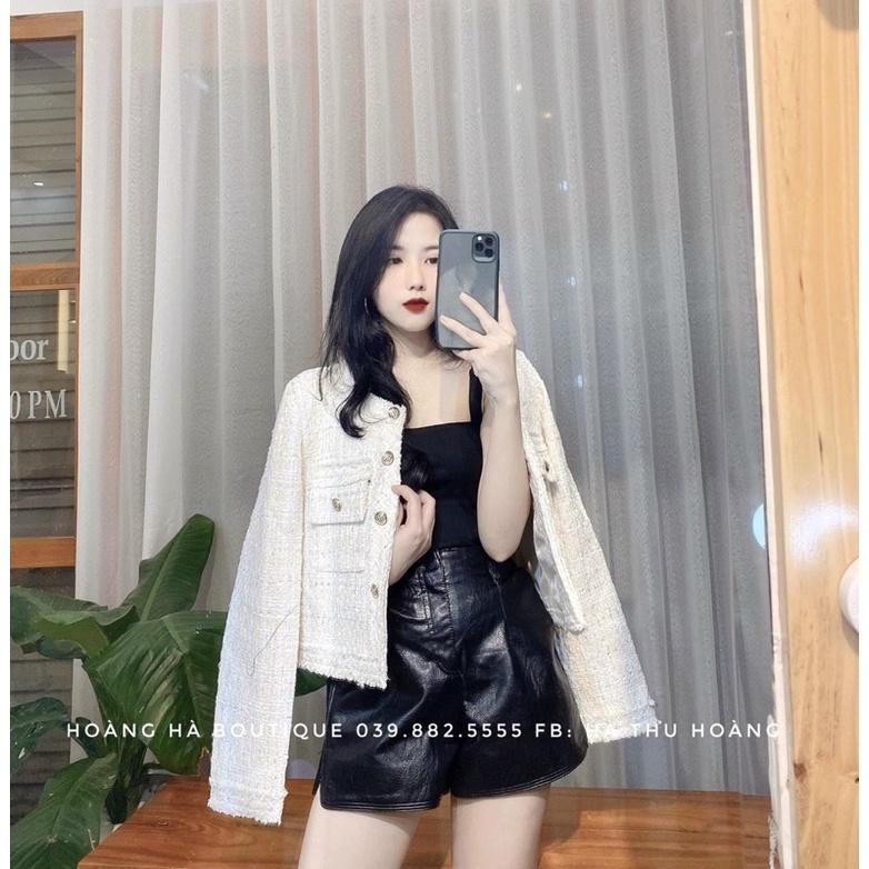 áo khoác dạ tweed túi ngực sz ml (sẵn)