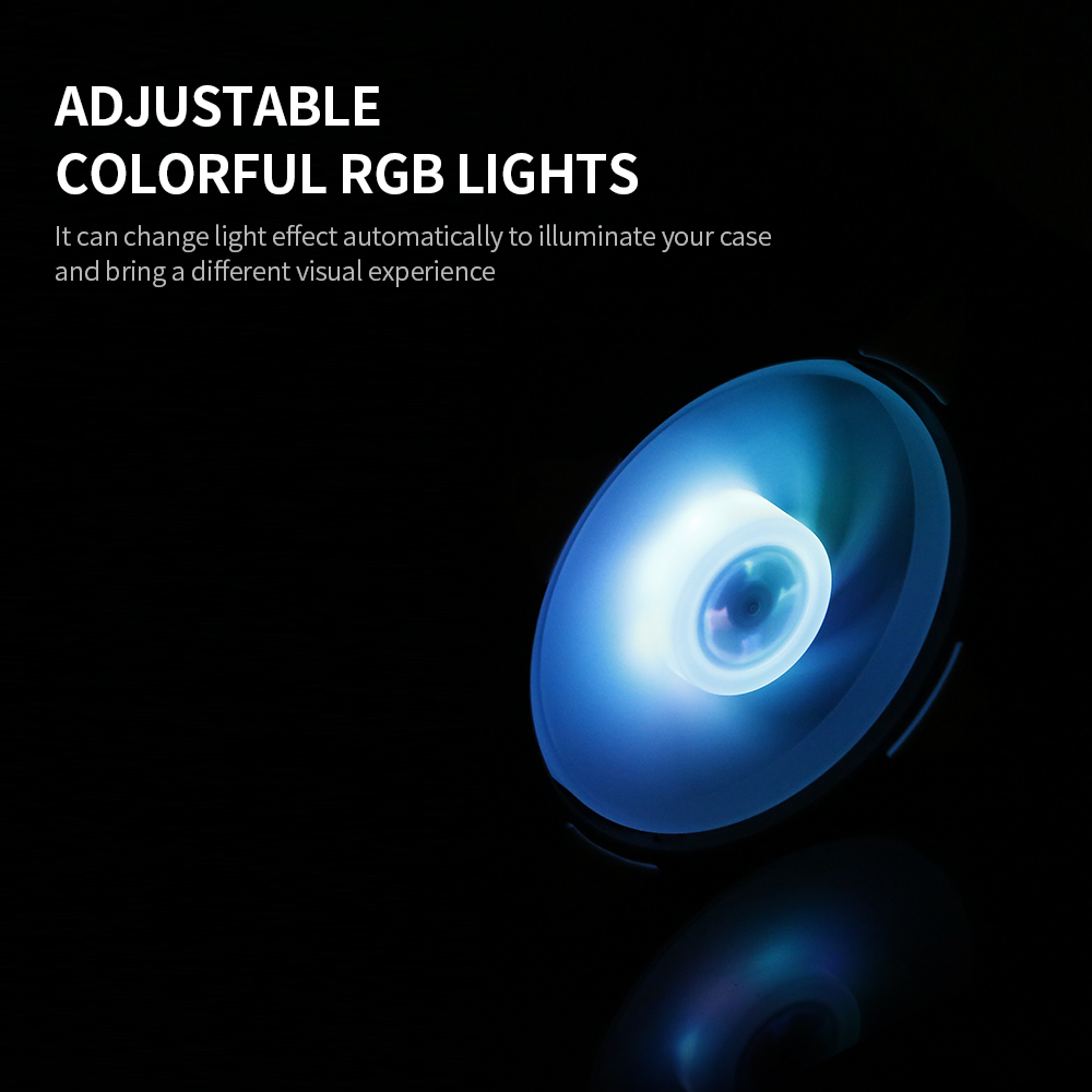 Quạt làm mát với ánh sáng RGB đầy màu sắc có thể điều chỉnh 12 cm