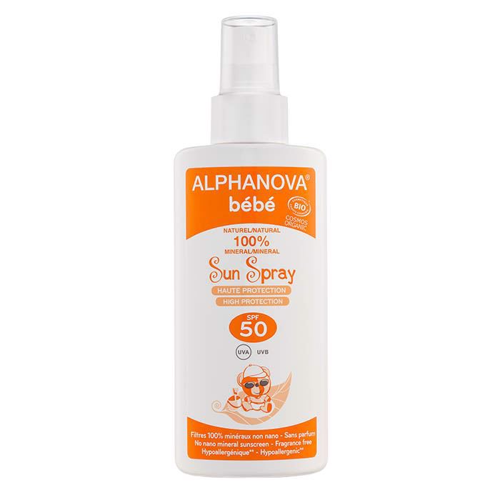 Kem chống nắng hữu cơ Alphanova SPF50 125g dạng xịt cho bé