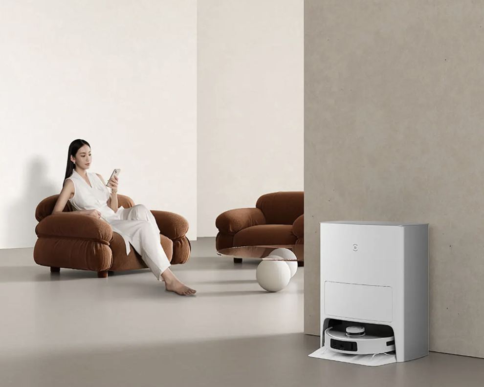 Robot Hút Bụi Lau Nhà Ecovacs T50 Pro Omni 15.000 Pa Tự Pha Nước, Giặt Nước Nóng, Vệ Sinh Khoang Giặt - Hàng Chính Hãng