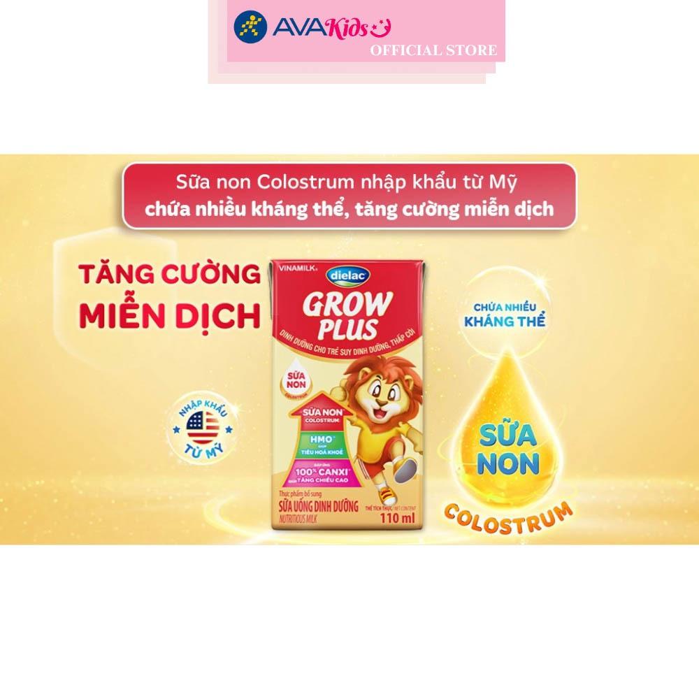 Lốc 4 hộp sữa non pha sẵn Dielac Grow Plus 110 ml (từ 1 tuổi)