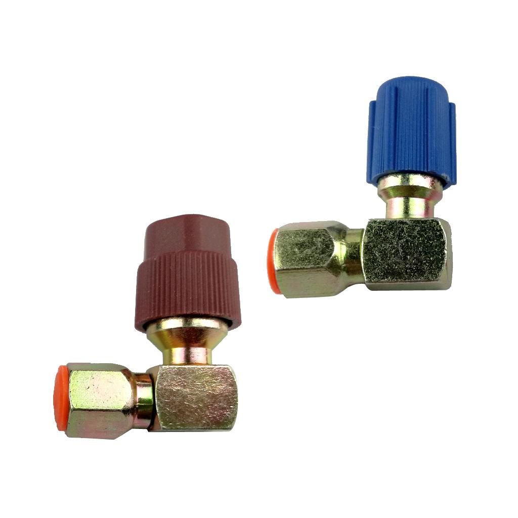 A/C Cao & Bên Thấp Khớp Nối R12 Để R134a Adapter 90 Độ Đầu Nối Nhanh