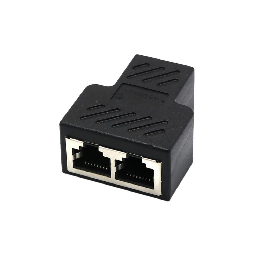 2x Splitter Adapter 1 to 2 Female Port CAT5/CAT 6 LAN Ethernet