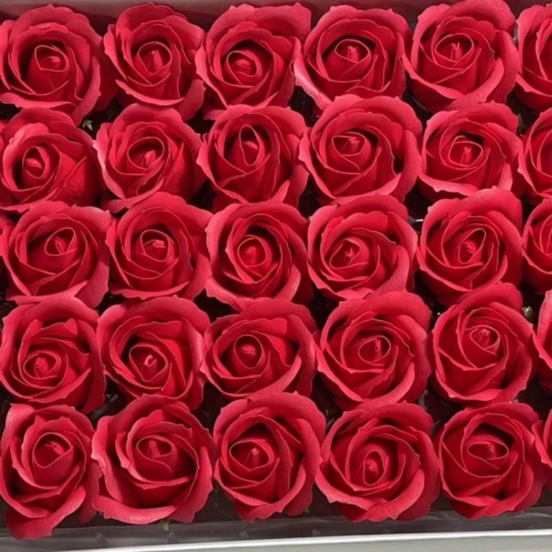 hoa sáp sỉ hộp 50 bông màu đỏ hoa hồng sáp