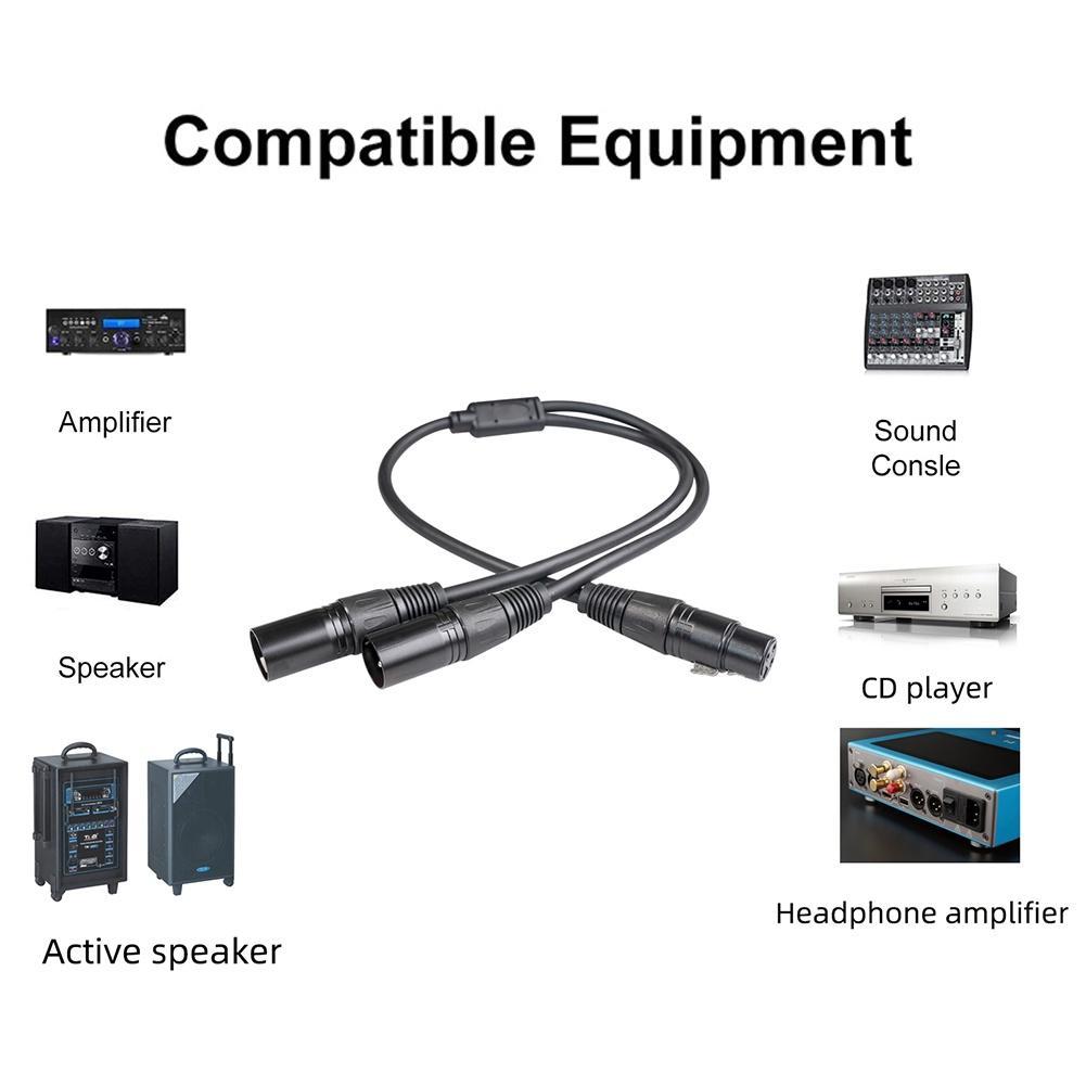 Mới Dây Cáp Chữ Y 50cm 3Pin Cho Canon XLR Female Sang Dual XLR Male Y