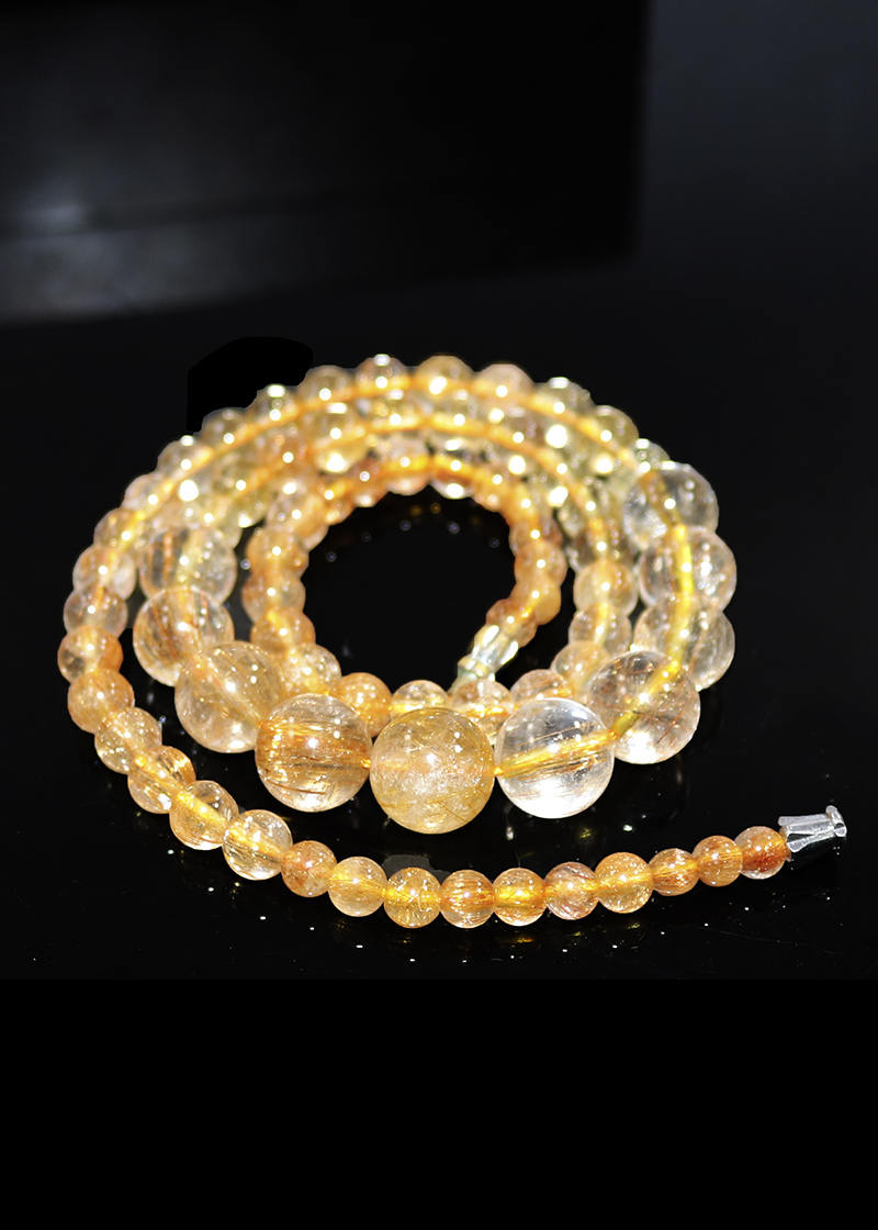 Vòng phong thủy - Vòng cổ thạch anh tóc nâu đỏ tự nhiên