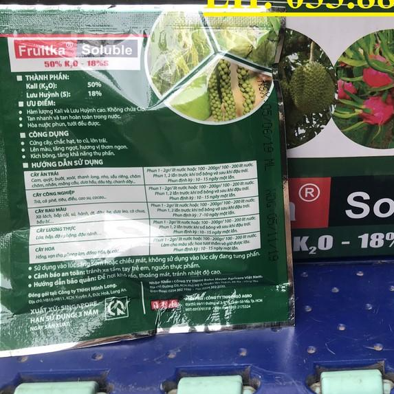 5 gói Kali Trắng - Phân Bón Fruitka 50%Kali - 50g- chống Rụng trái,to củ,lớn trái,ngọt quả