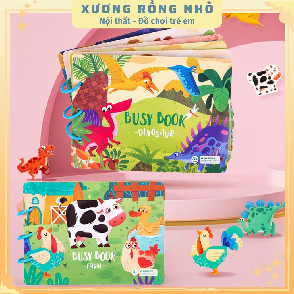 Học liệu bóc dán tiếng anh chủ đề Nông trại, Khủng long, Toán học, Busy Book sách bóc dán Farm, dinosaur