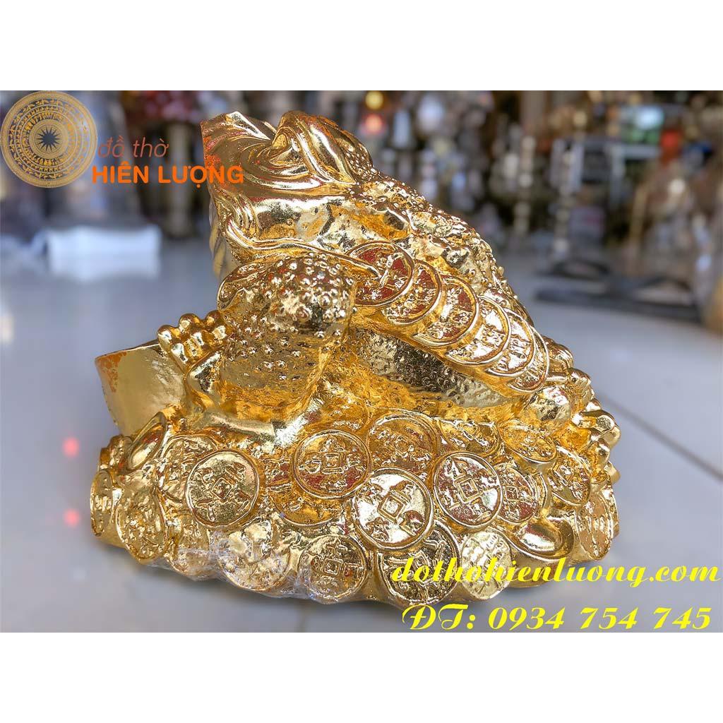Tượng Thiềm Thừ Mạ Vàng To - cao 14cm