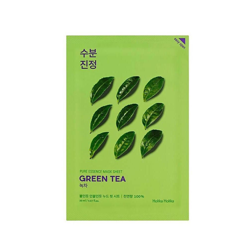 Set 10 Mặt Nạ Giấy Holika Holika Chiết Xuất Trà Xanh Pure Essence Mask Sheet 20ml x 10