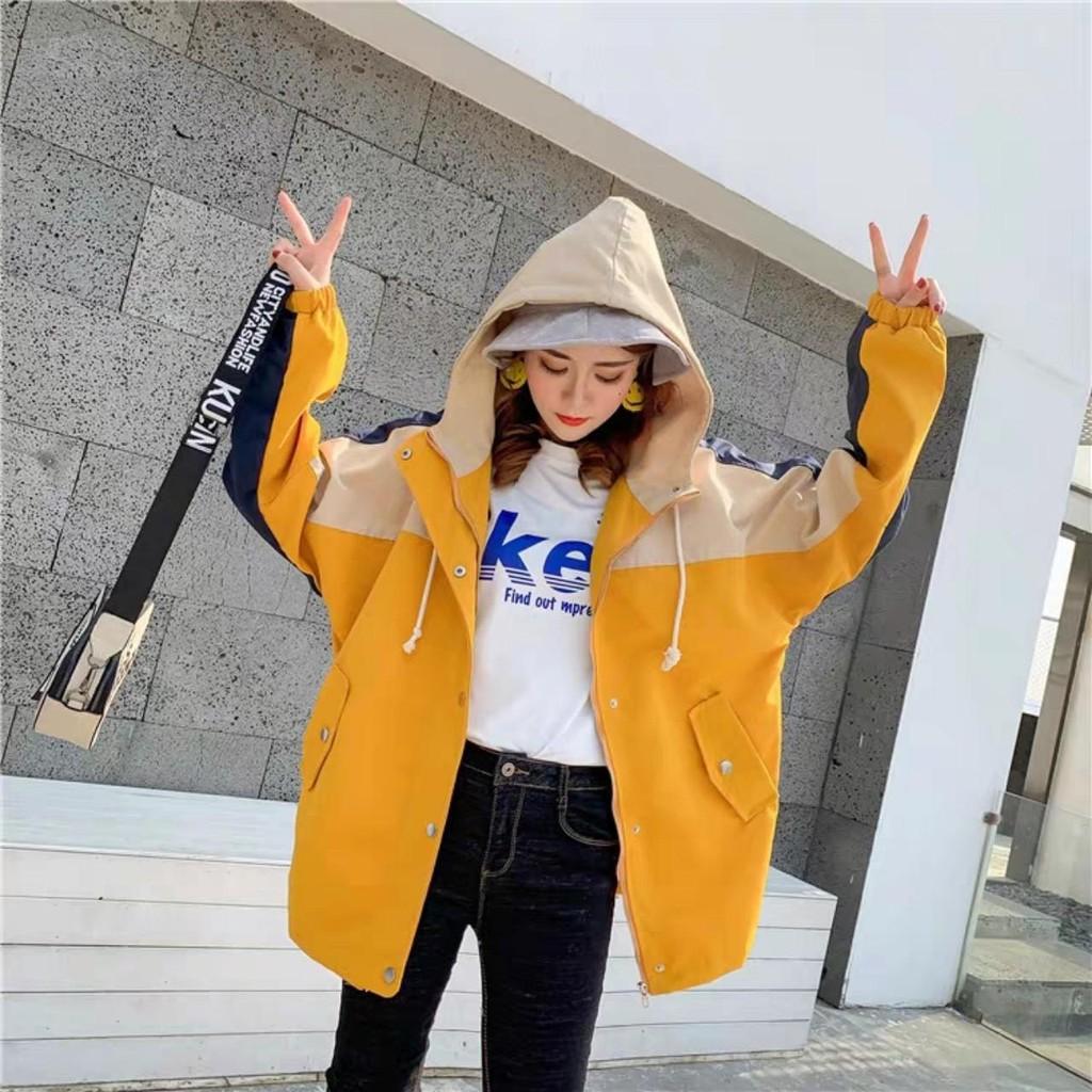 Áo Khoác Dù Unisex phối màu có nón - ÁO KHOÁC DÙ NAM NỮ CAO CẤP