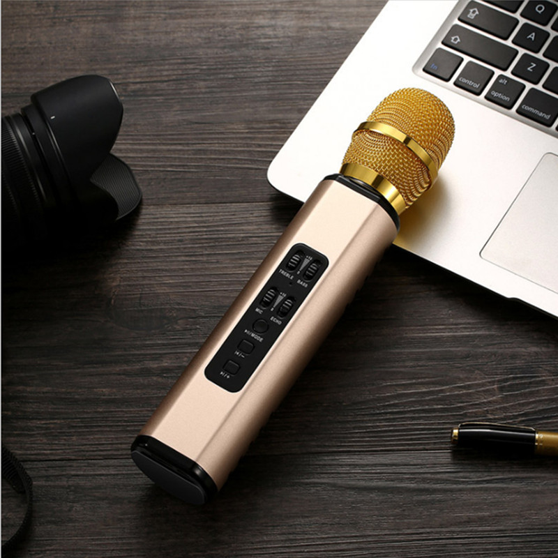 Micro bluetooth hát karaoke không dây nghe nhạc cực hay, âm bass đỉnh, mic bắt giọng cực tốt, có hỗ trợ thẻ TF, Jack 3.5 PKCB PF14 - Hàng chính hãng