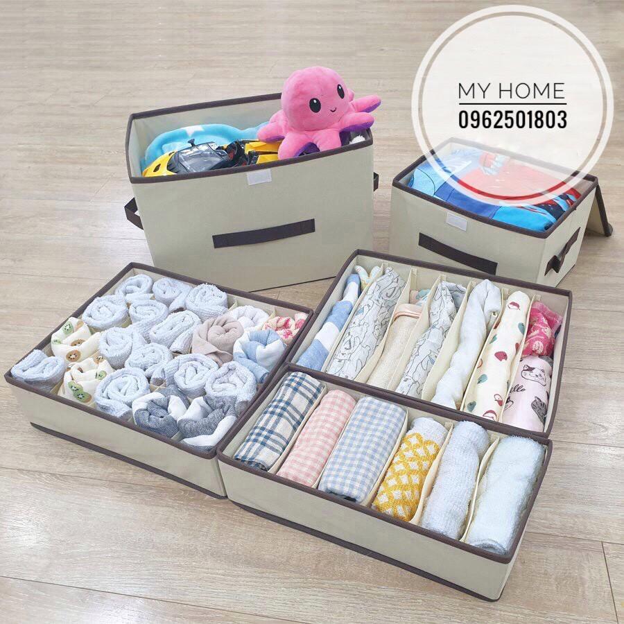 Combo 5 hộp đựng quần áo, tất, đồ lót tiện gọn dễ tìm phong cách Nhật Bản (Storage Box