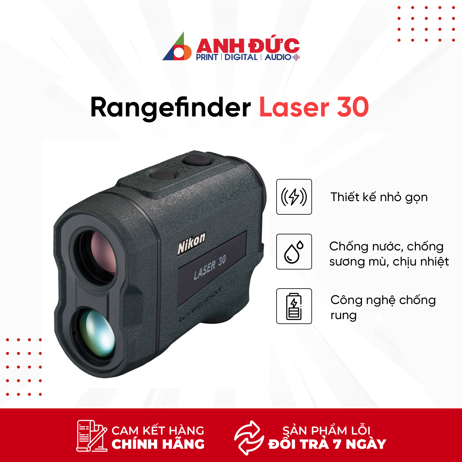 Ống Nhòm Đo Khoảng Cách Nikon Laser Rangefinder Laser 30/ 50 - Hàng Chính Hãng